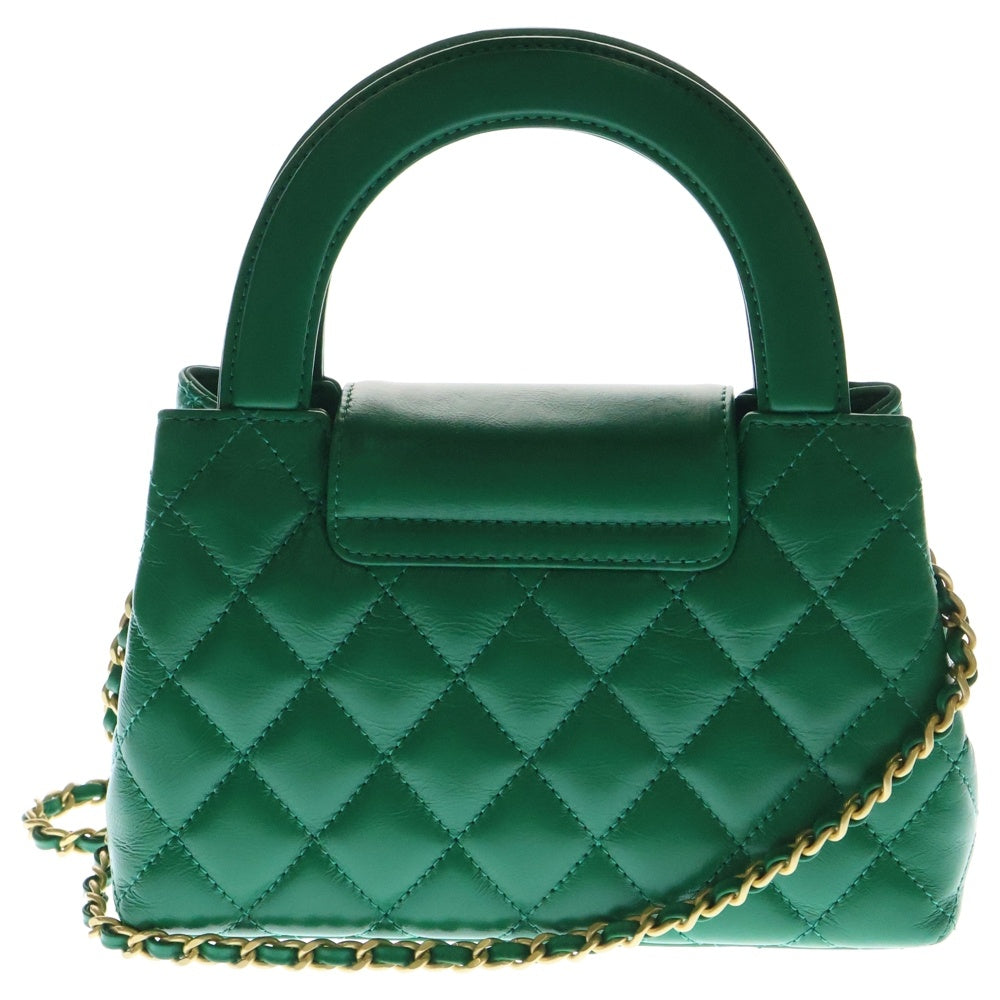 CHANEL(シャネル) ココマーク マトラッセ ラムスキン 2WAY チェーンショルダーバッグ ハンドバッグ グリーン レディース AS4416
