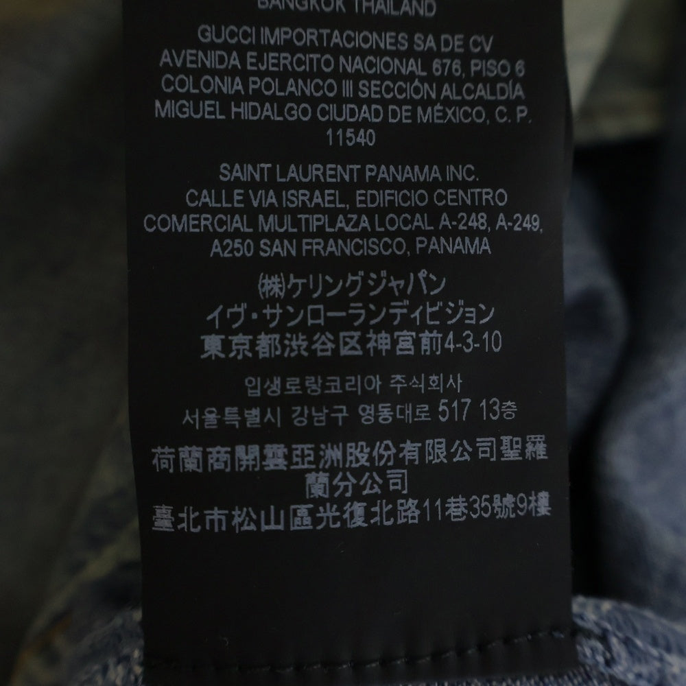 SAINT LAURENT PARIS(サンローランパリ) 22SS Western S/S Denim Shirt ウエスタン半袖デニムシャツ ブルー 681355 Y24AJ