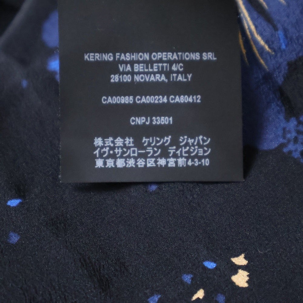 SAINT LAURENT PARIS(サンローランパリ) 半袖シャツ ハイビスカス ブラック シルク #38 601070 メンズ