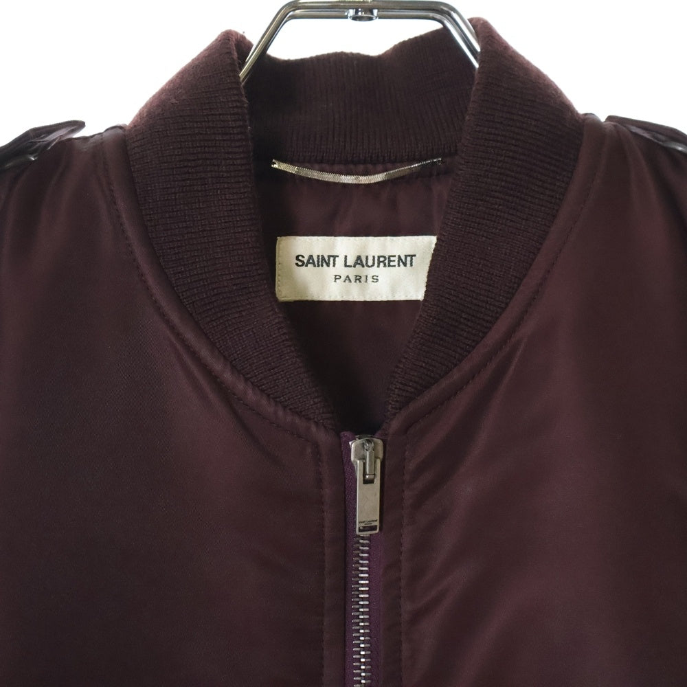 SAINT LAURENT PARIS(サンローランパリ) 18AW ナイロンミリタリーボンバージャケット 486136 Y245W ボルドー