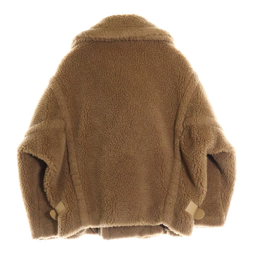 Max Mara(マックスマーラ) テディベア キャメルウール シルク ボア ショート クロップドジャケット コート ブラウン レディース 108606236