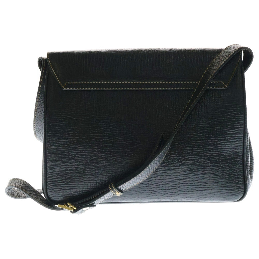 LOEWE(ロエベ) バルセロナ レザー フラップ ショルダーバッグ ゴールド金具 ブラック