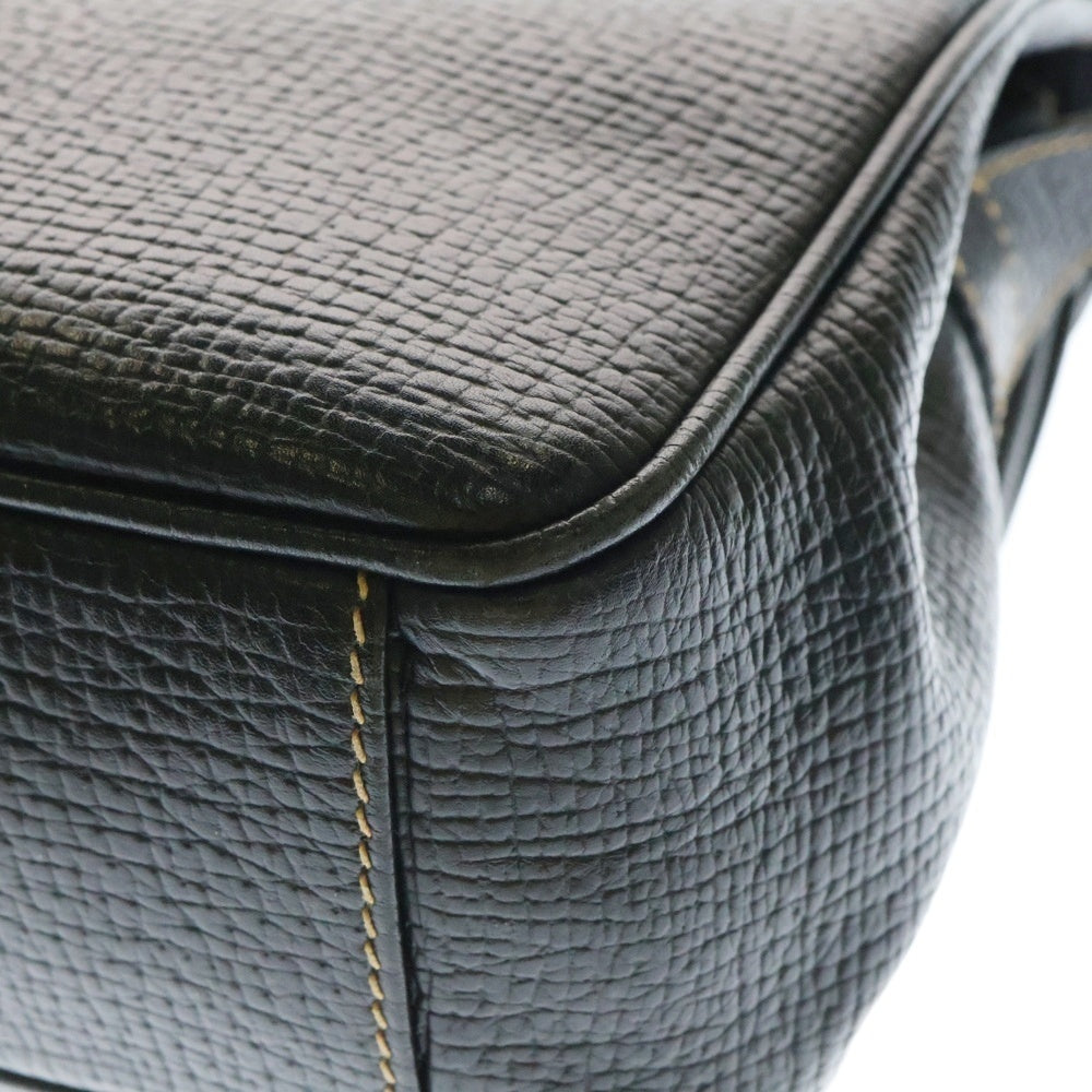LOEWE(ロエベ) バルセロナ レザー フラップ ショルダーバッグ ゴールド金具 ブラック