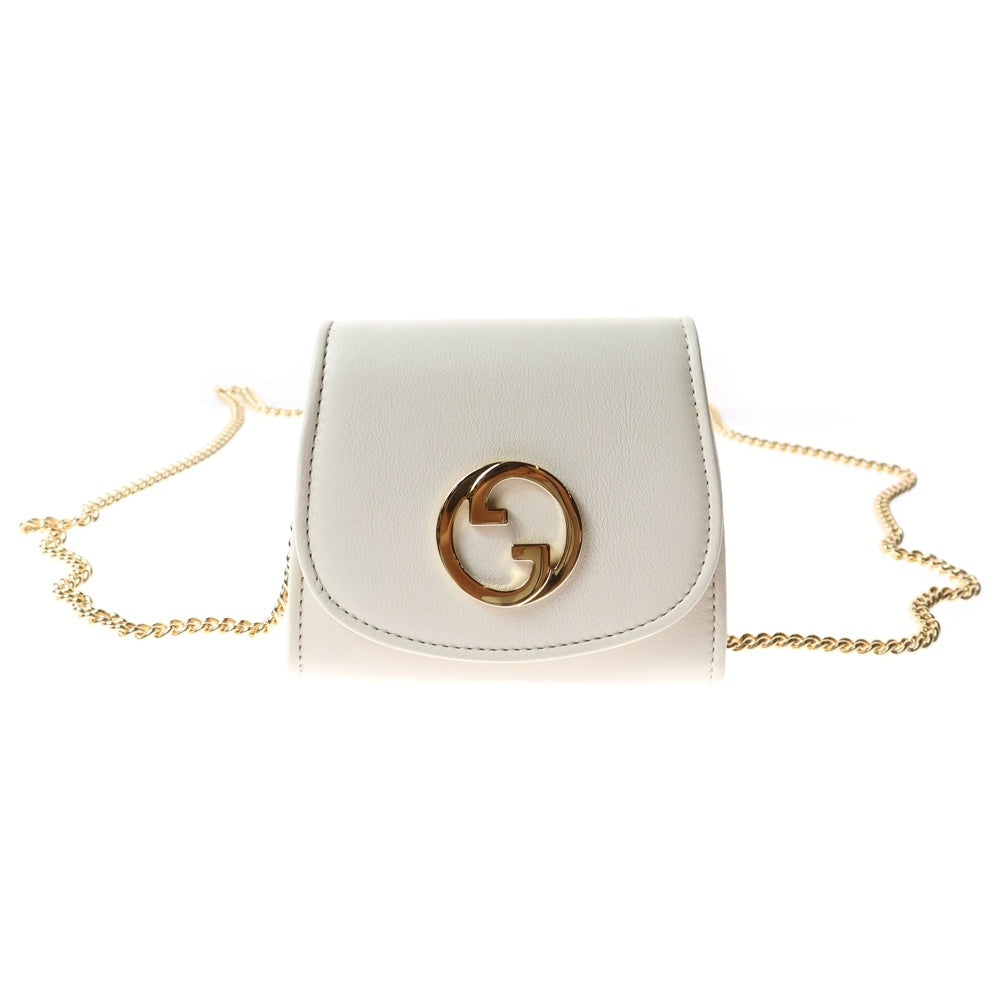 GUCCI(グッチ) ブロンディ チェーンバッグ ショルダーバッグ ミニバッグ ホワイト ゴールド金具 レザー 725219
