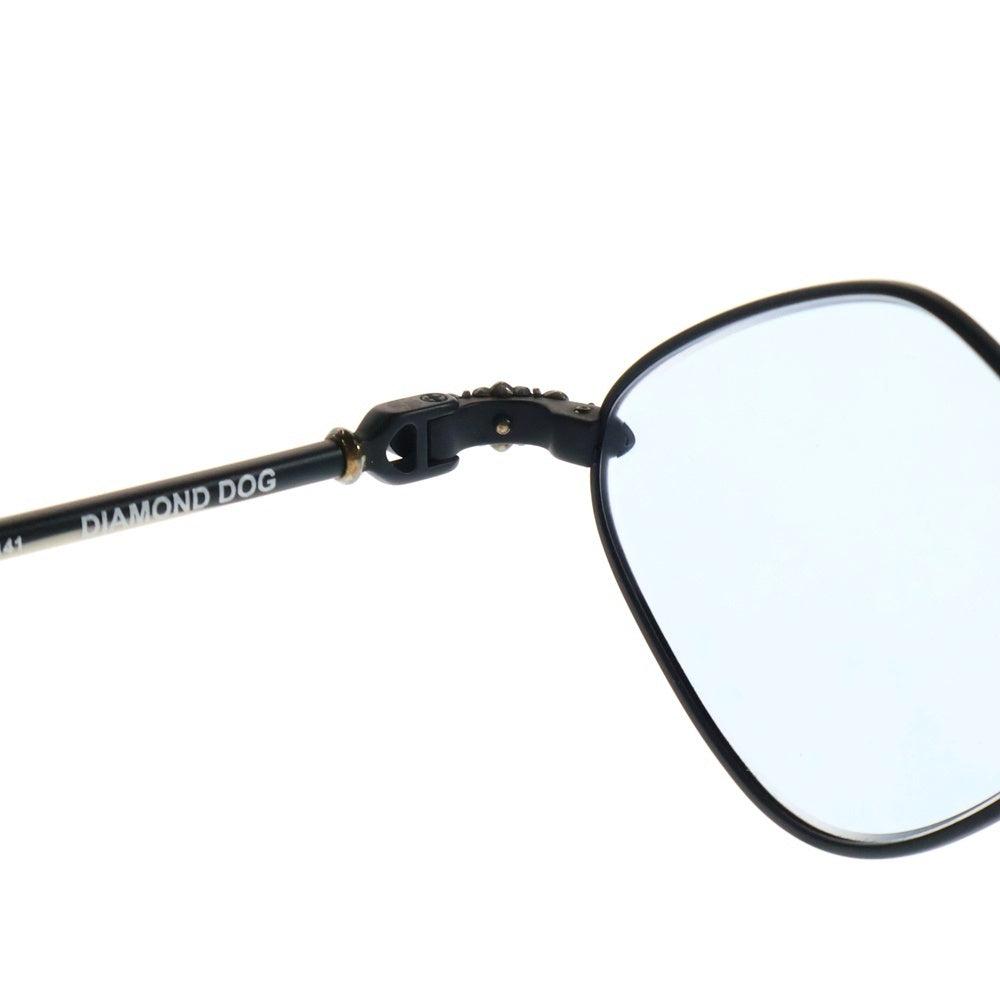 CHROME HEARTS(クロムハーツ) DIAMOND DOG クロステンプル ダイヤモンドレンズサングラス アイウェア ブラック×ホワイト×ブルー