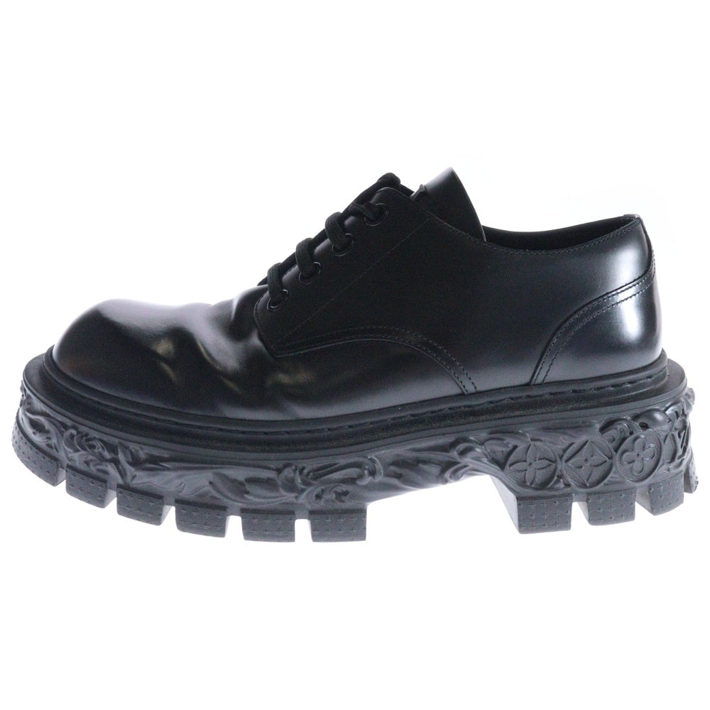 LOUIS VUITTON(ルイヴィトン) 22AW LV BAROQUE LINE バロックライン ロゴエンボスソール レザーシューズ ブーツ ブラック 1AAZ4W