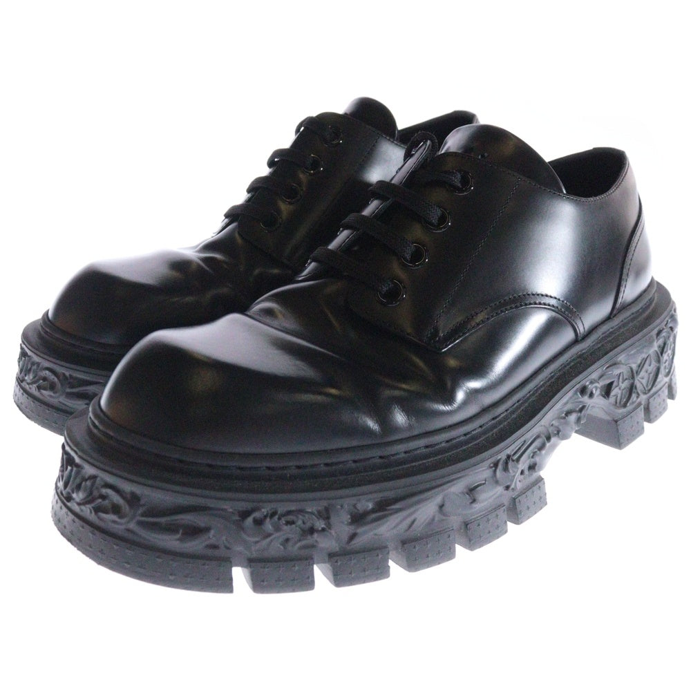 LOUIS VUITTON(ルイヴィトン) 22AW LV BAROQUE LINE バロックライン ロゴエンボスソール レザーシューズ ブーツ ブラック 1AAZ4W