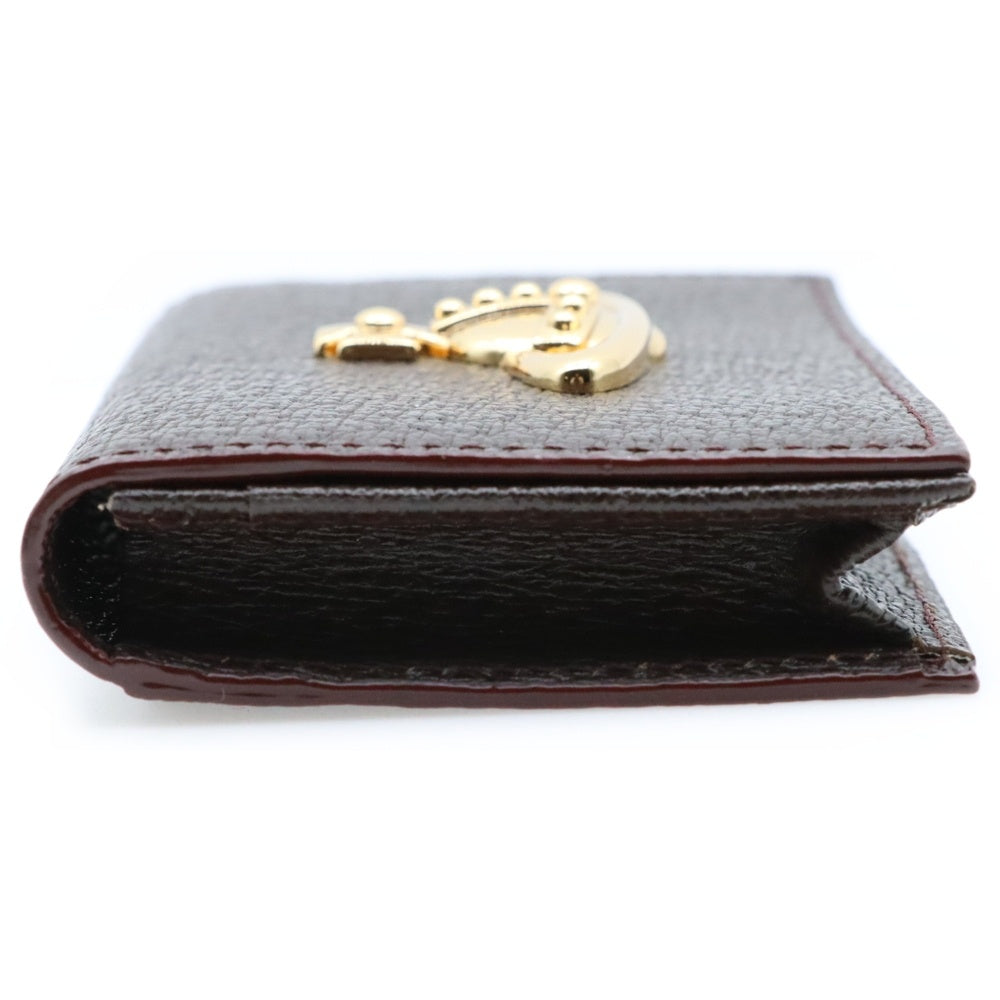 Vivienne Westwood(ヴィヴィアンウエストウッド) オーブ メタルロゴプレート レザー カードケース 名刺入れ ゴールド金具 ブラウン