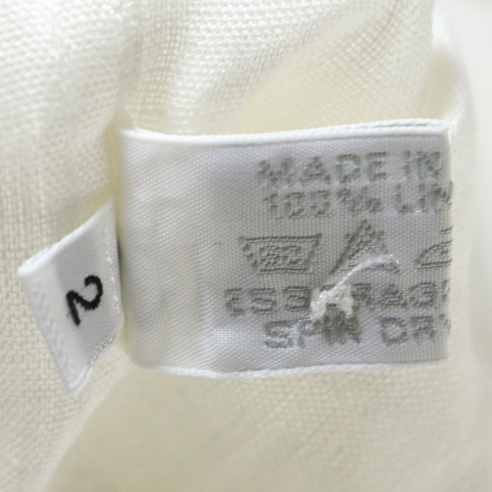HERMES(エルメス) ワンポイントロゴ刺繍 リネン パジャマセットアップ ホワイト キッズ ベビー服