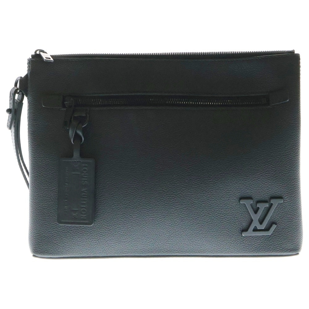LOUIS VUITTON(ルイヴィトン)  アエログラム テイクオフポーチ ノワール レザー クラッチバッグ セカンドバッグ M69837 ICタイプ