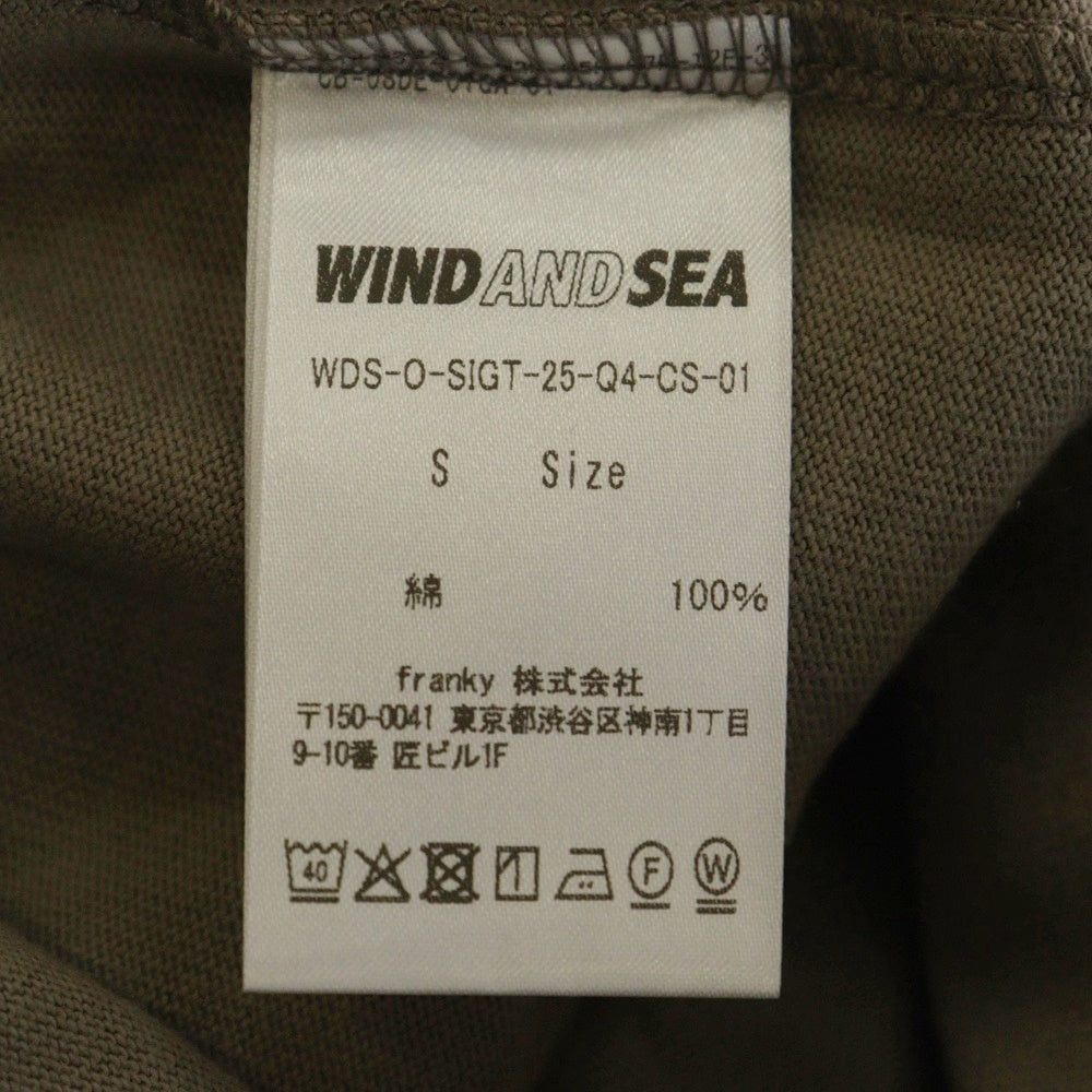 WIND AND SEA(ウィンダンシー) ロゴプリント 半袖Tシャツ カットソー ベージュ WDS-O-SIGT-25-Q4-CS-01