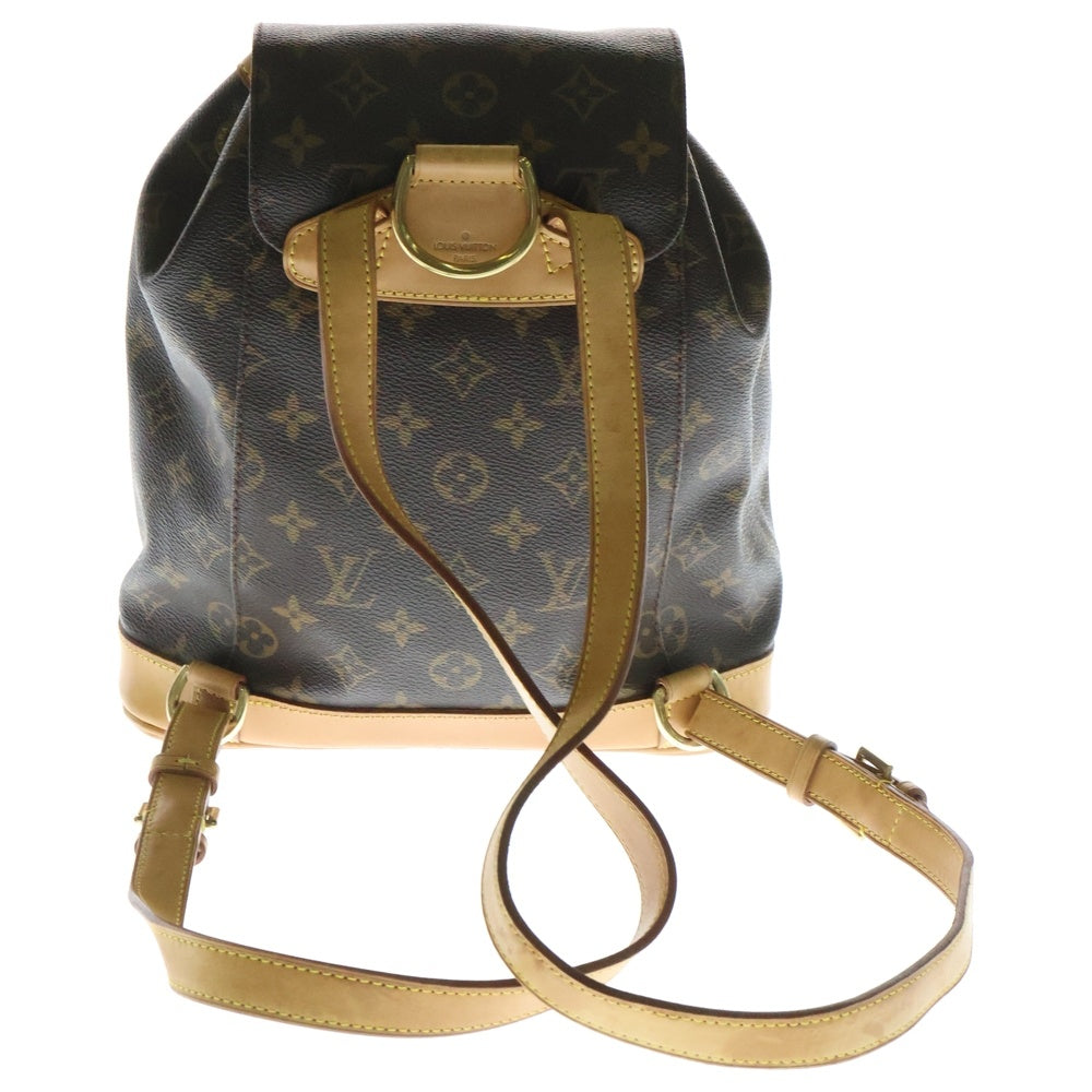 LOUIS VUITTON(ルイヴィトン) ミニモンスリ モノグラム PVC レザー リュックサック バックパック ゴールド金具 ブラウン M51137