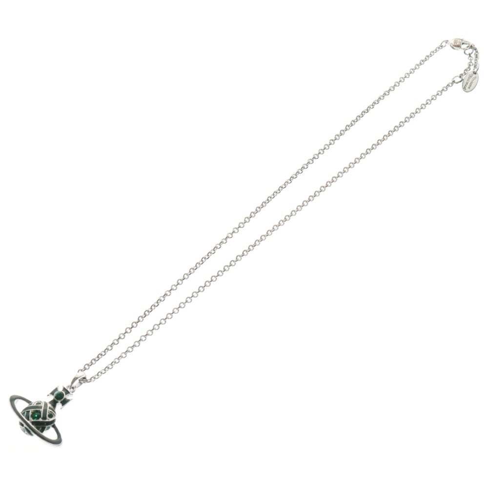 Vivienne Westwood(ヴィヴィアンウエストウッド) オーブ ネックレス バスレリーフ ペンダント グリーン×シルバー VWMT12668