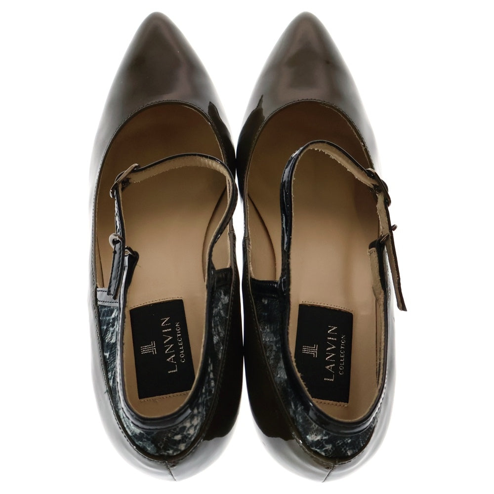 LANVIN(ランバン) エナメル パンプス カーキ レディース 〇
