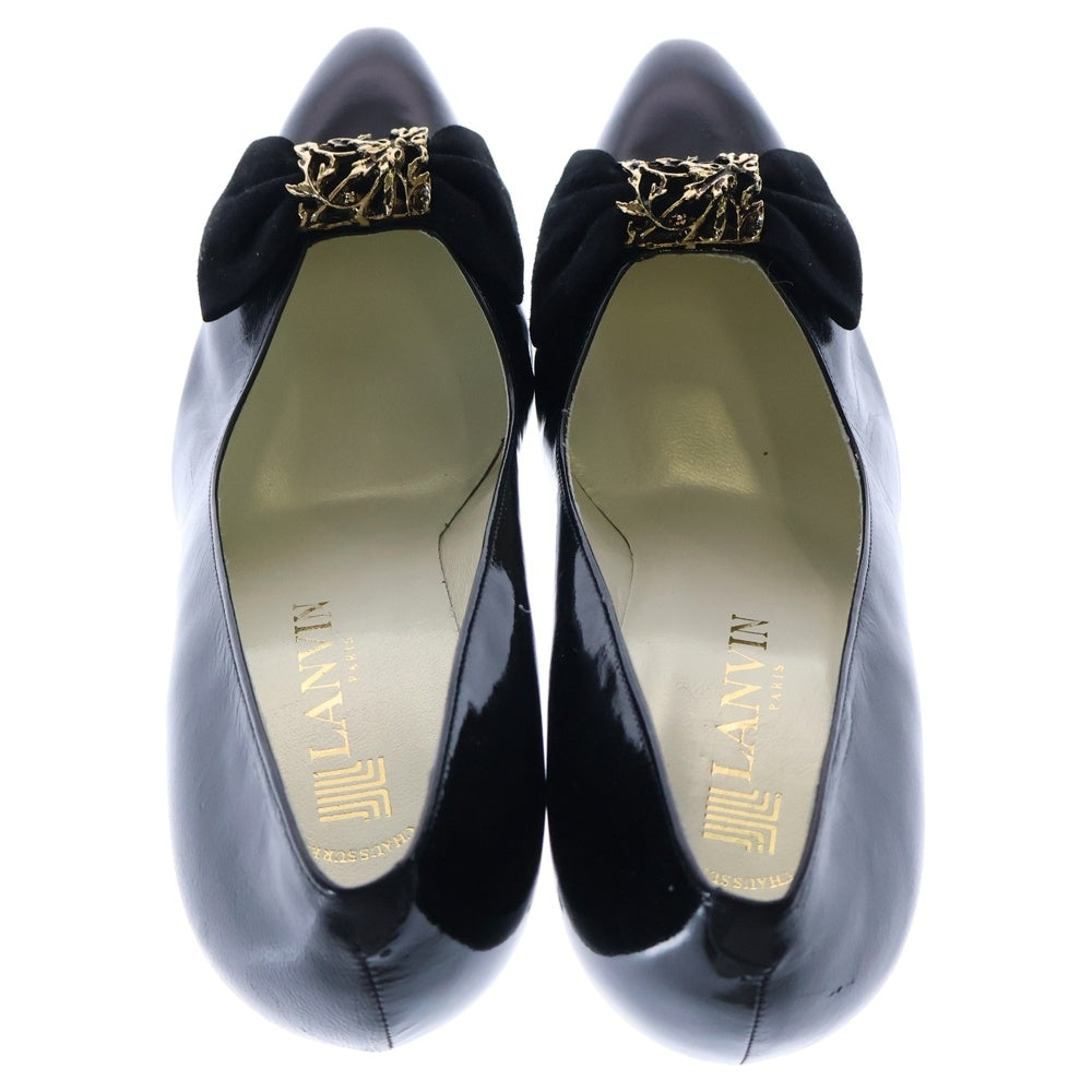 LANVIN(ランバン) エナメル パンプス ブラック レディース