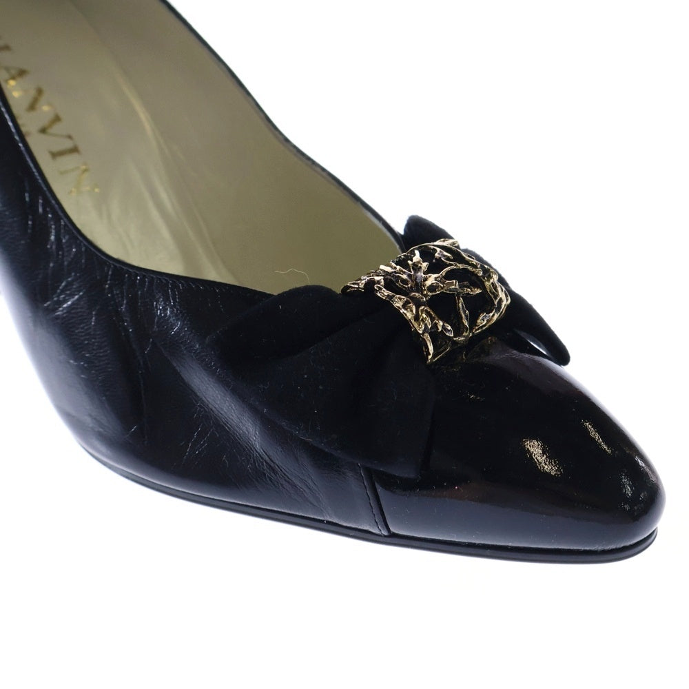 LANVIN(ランバン) エナメル パンプス ブラック レディース