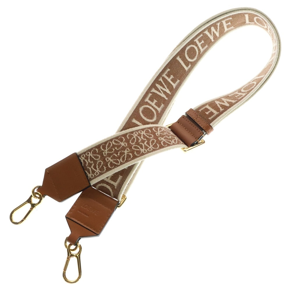 LOEWE(ロエベ) ジャガードショルダーストラップ アナグラム ブラウン ゴールド金具 バッグ