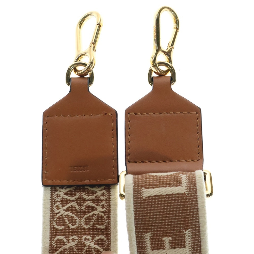 LOEWE(ロエベ) ジャガードショルダーストラップ アナグラム ブラウン ゴールド金具 バッグ