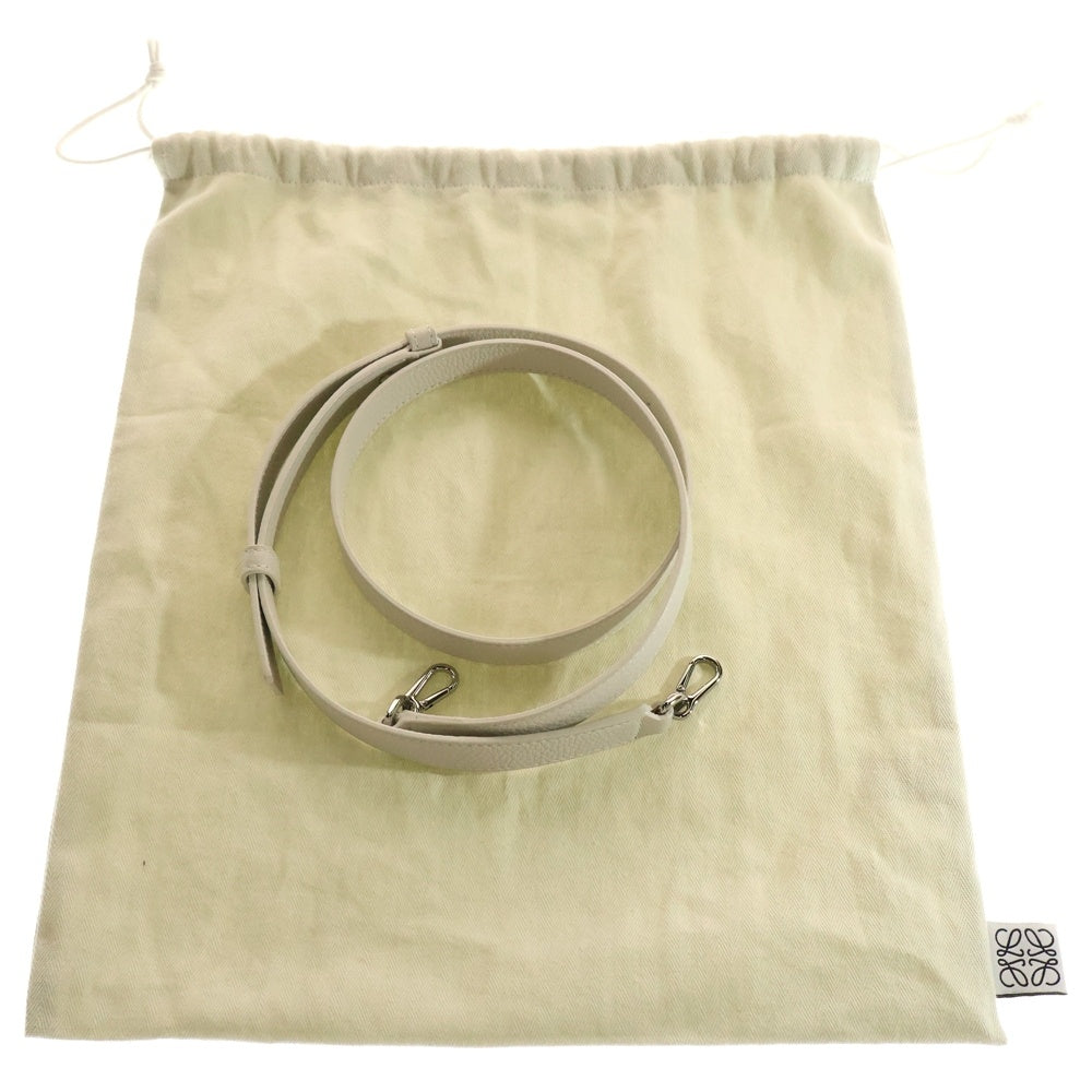LOEWE(ロエベ) バケットバッグ ミニ ホワイト レザー 2WAY ハンドバッグ ショルダーバッグ