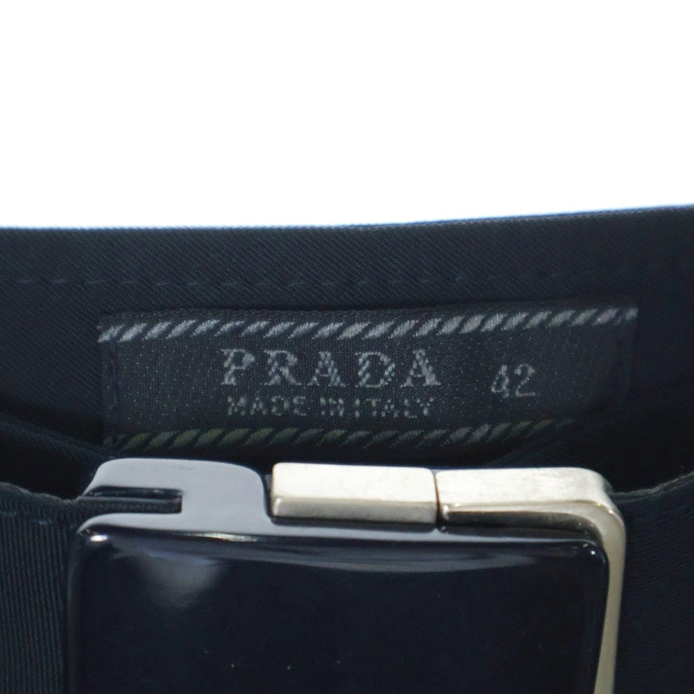 PRADA(プラダ) ロゴベルト付きナイロンスカート ブラック レディース