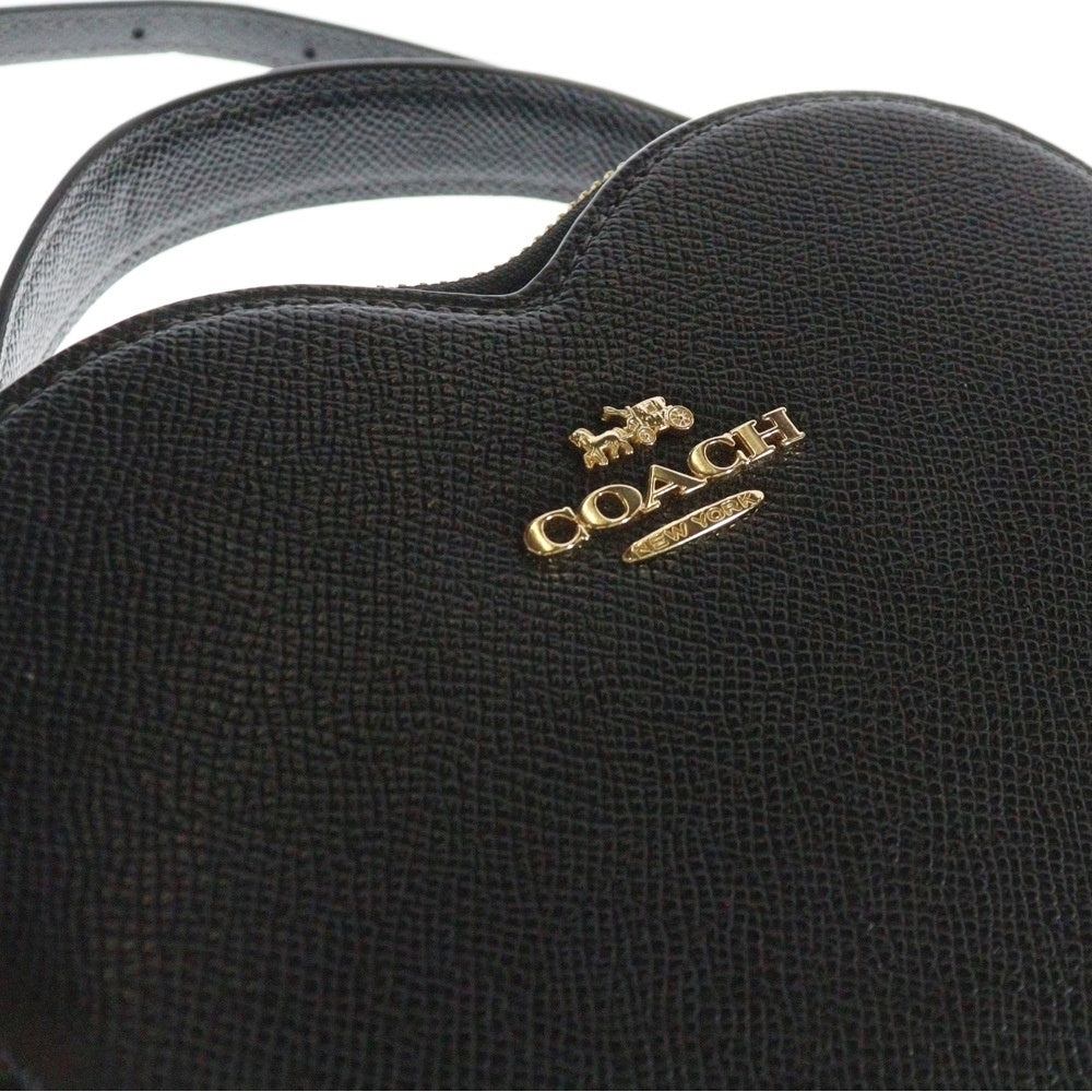 COACH(コーチ) ハートクロスボディ 2WAY ロゴ レザーチェーンショルダーバッグ ハンドバッグ ブラック レディース