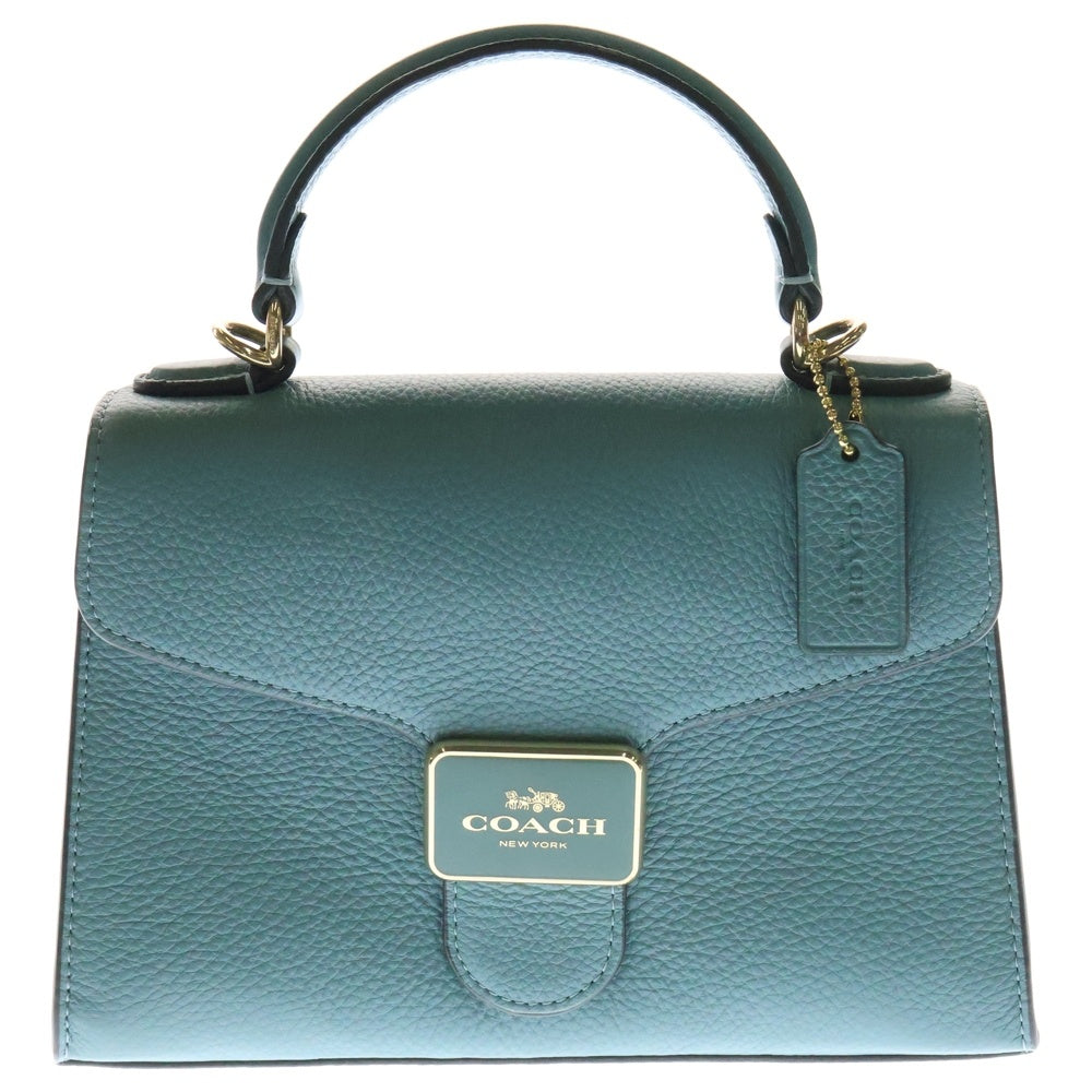 COACH(コーチ) 2WAYハンドバッグ ショルダーバッグ ミニバッグ ブルー ゴールド金具 レザー