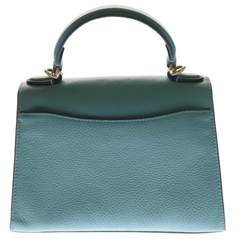 COACH(コーチ) 2WAYハンドバッグ ショルダーバッグ ミニバッグ ブルー ゴールド金具 レザー