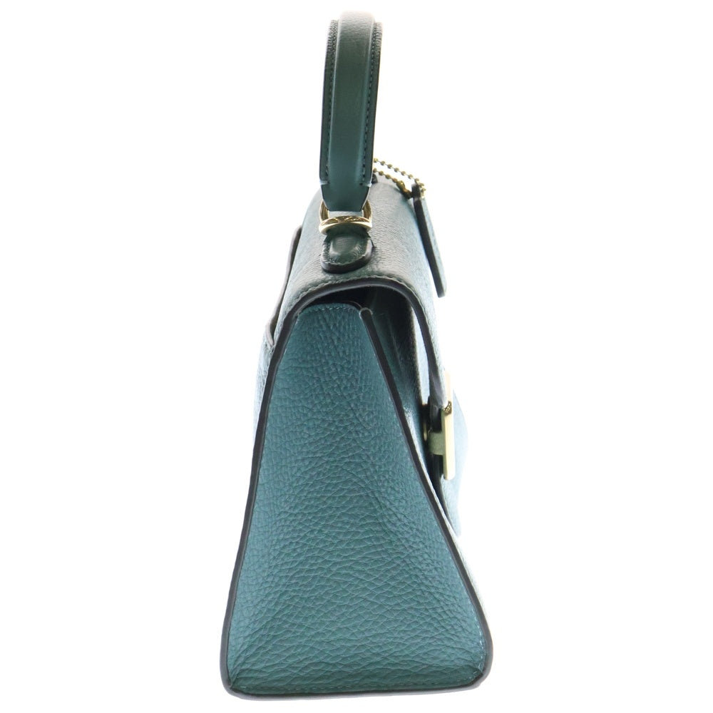 COACH(コーチ) 2WAYハンドバッグ ショルダーバッグ ミニバッグ ブルー ゴールド金具 レザー