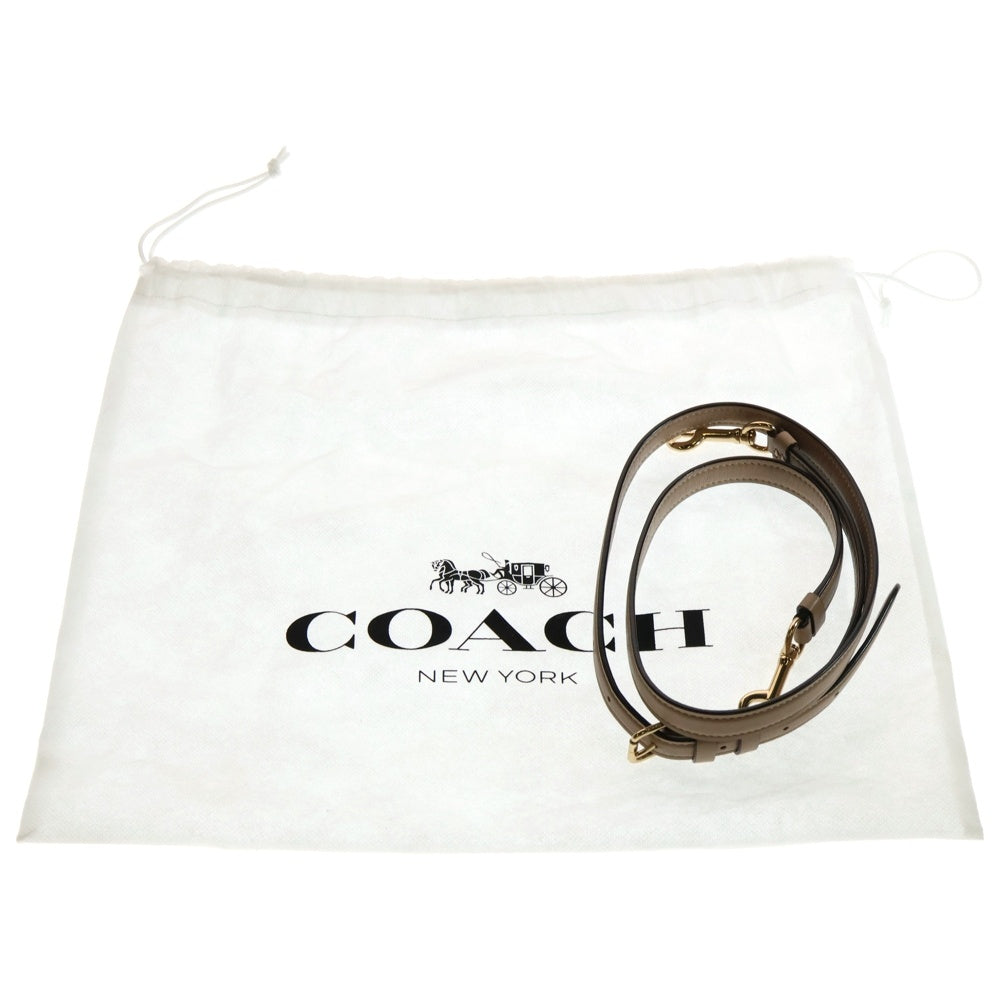 COACH(コーチ) 2WAYハンドバッグ ショルダーバッグ ゴールド金具 ベージュ レザー