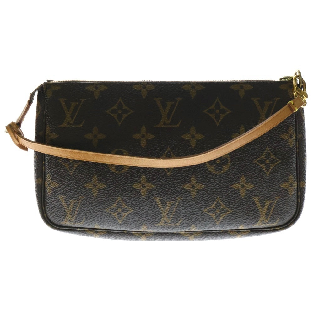 LOUIS VUITTON(ルイヴィトン) モノグラム ポシェット アクセソワール ミニバッグ ハンドバッグ ポーチ ブラウン ゴールド金具 レザー×PVC M51980