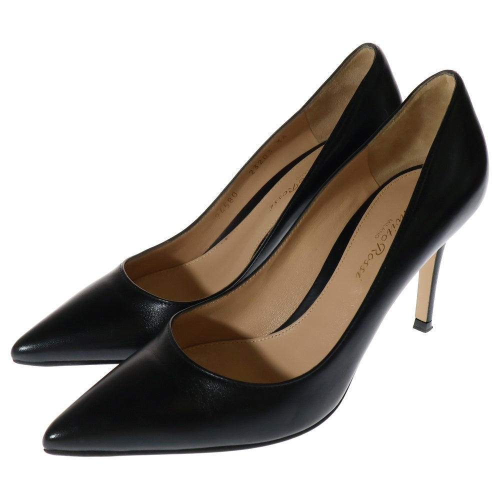Gianvito Rossi(ジャンヴィト・ロッシ) レザー ヒール パンプス シューズ ブラック レディース〇
