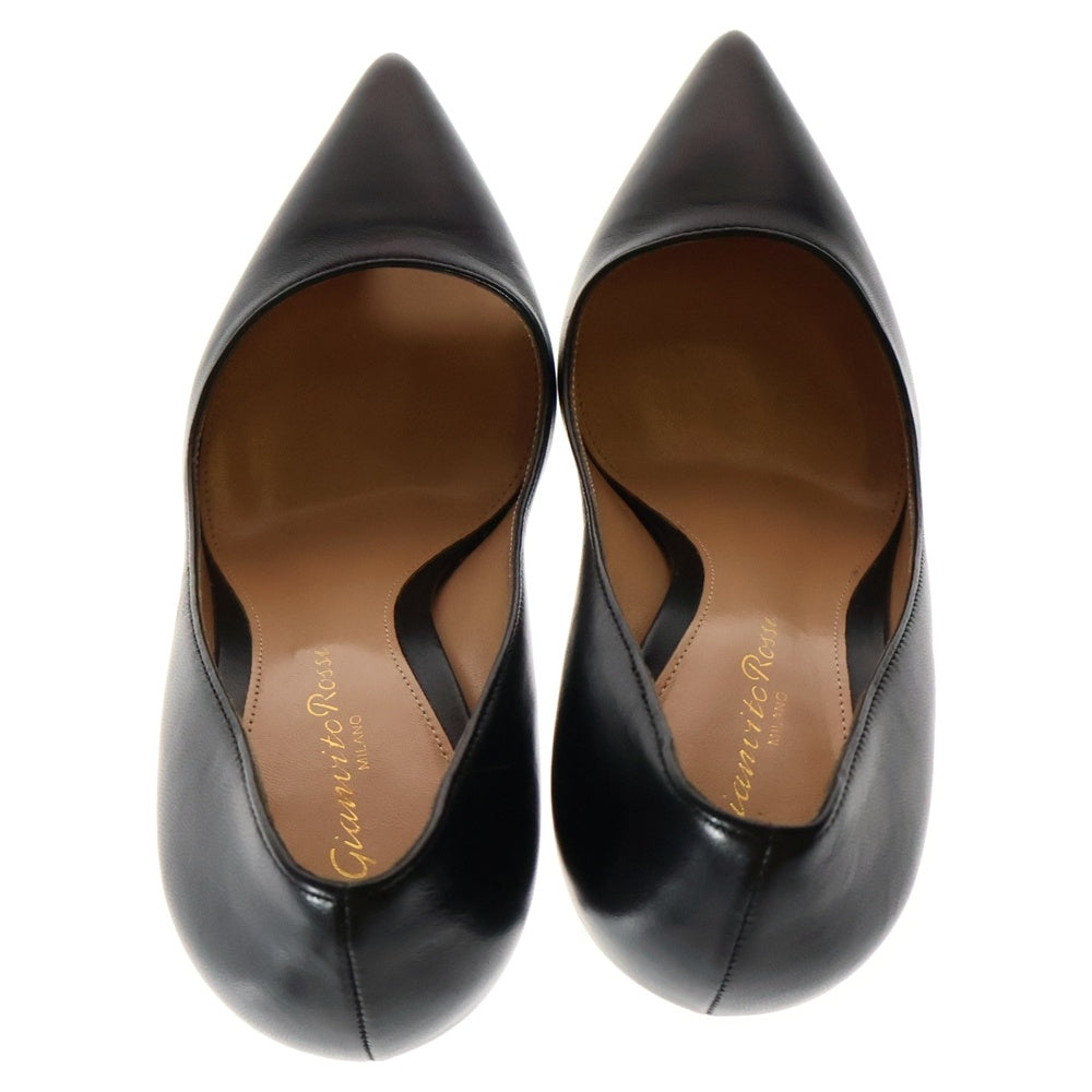 Gianvito Rossi(ジャンヴィト・ロッシ) レザー ヒール パンプス シューズ ブラック レディース〇