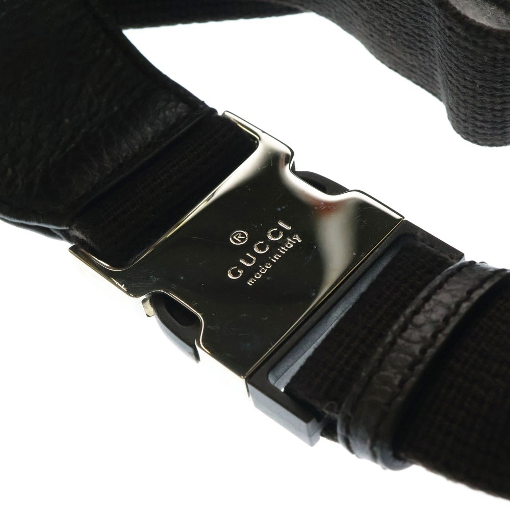 GUCCI(グッチ) GGキャンバス ボディバッグ ウエストバッグ ショルダーバッグ ベージュ×ブラウン シルバー金具 レザー×キャンバス 449174