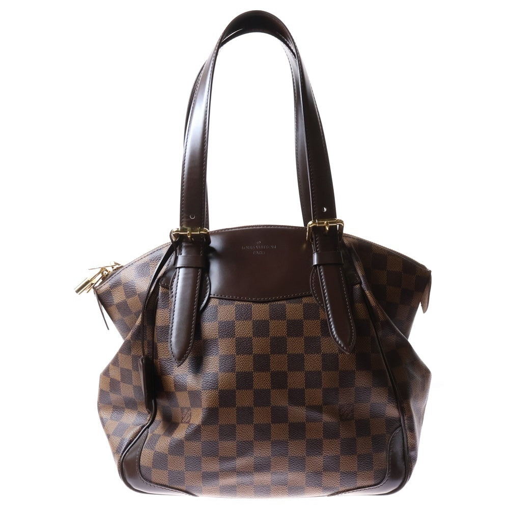 LOUIS VUITTON(ルイヴィトン) ダミエ ヴェローナMM ハンドバッグ ブラウン ゴールド金具 レザー×PVC N41118