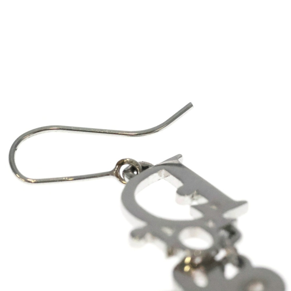 Christian Dior(クリスチャンディオール) ロゴ フラワー ラインストーン ピアス イヤーアクセサリー ピンク×シルバー