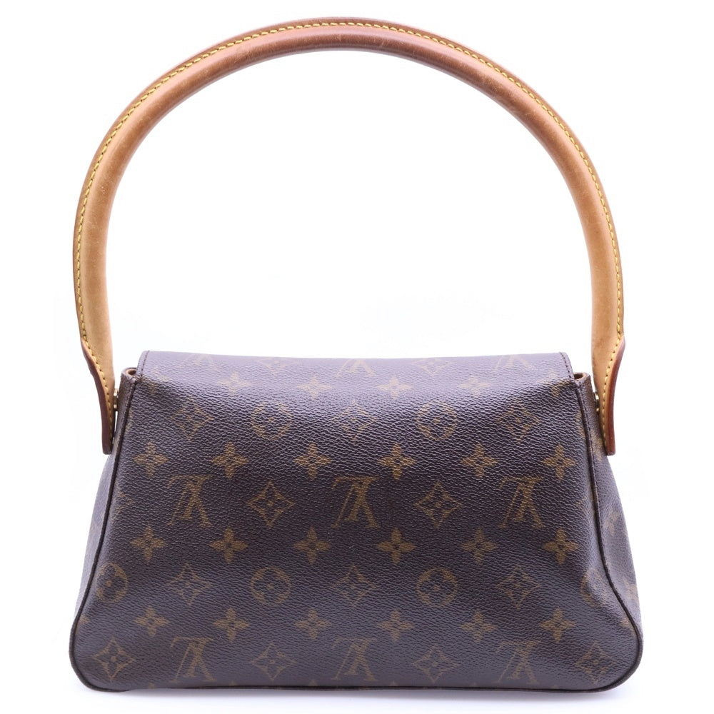 LOUIS VUITTON(ルイヴィトン) ミニルーピング モノグラム PVC レザー ハンド ワンショルダーバッグ ゴールド金具 ブラウン M51147