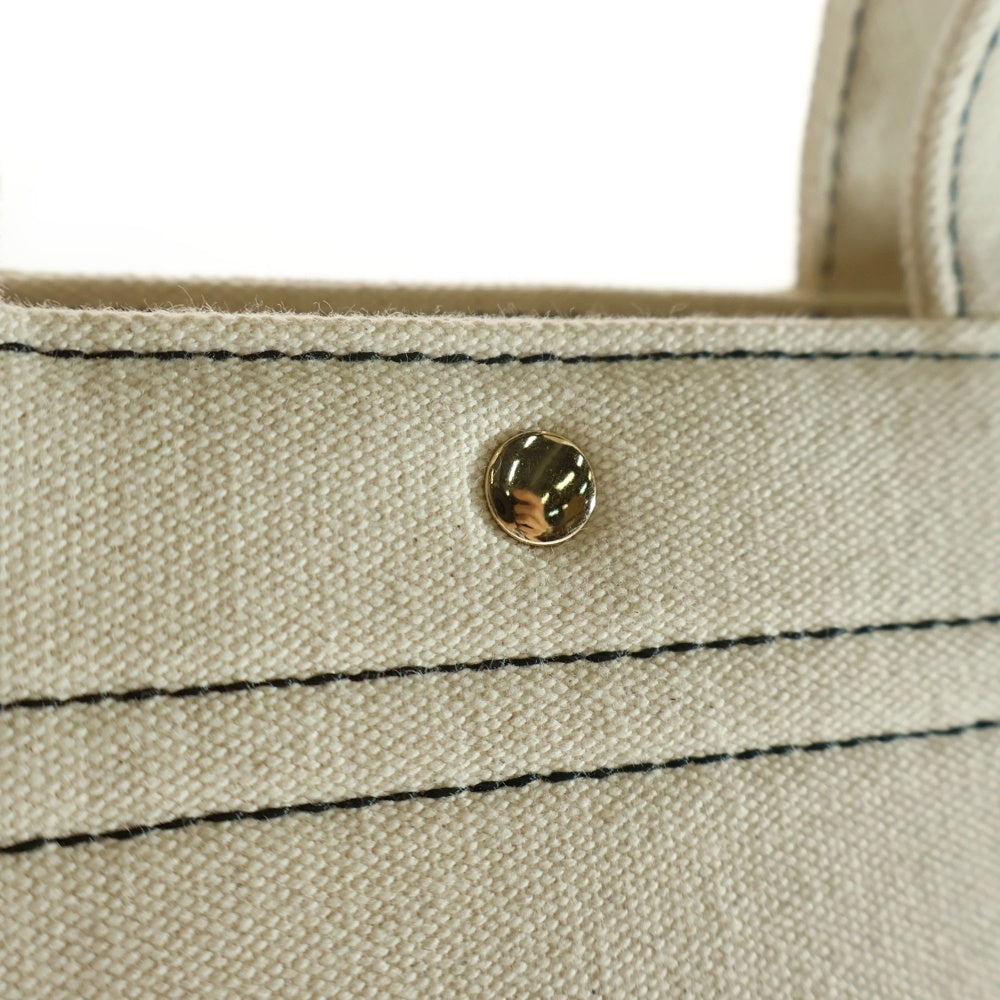 JILL STUART(ジル スチュアート) フリルトート ロゴ刺繍 キャンバス ハンド トートバッグ アイボリー/ブラック レディース 125-3183218
