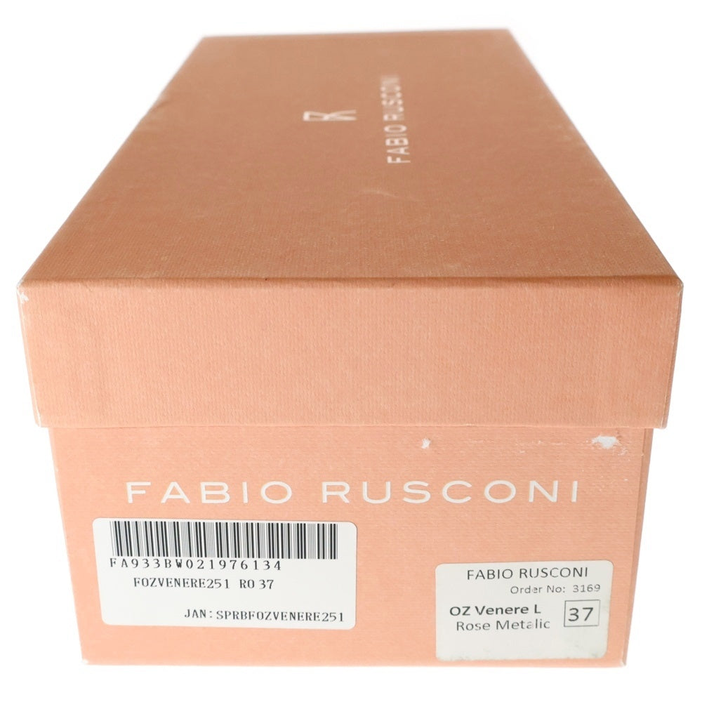 FABIO RUSCONI(ファビオルスコーニ) メタリックレザー フラット パンプス シューズ ピンクゴールド レディース