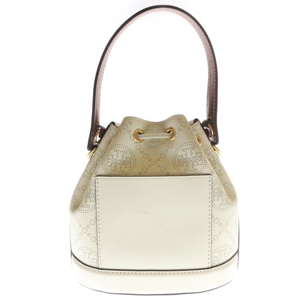 TORY BURCH(トリー バーチ) Tモノグラム 2WAY バケットバッグ ショルダーバッグ ホワイト/ブラウン レディース