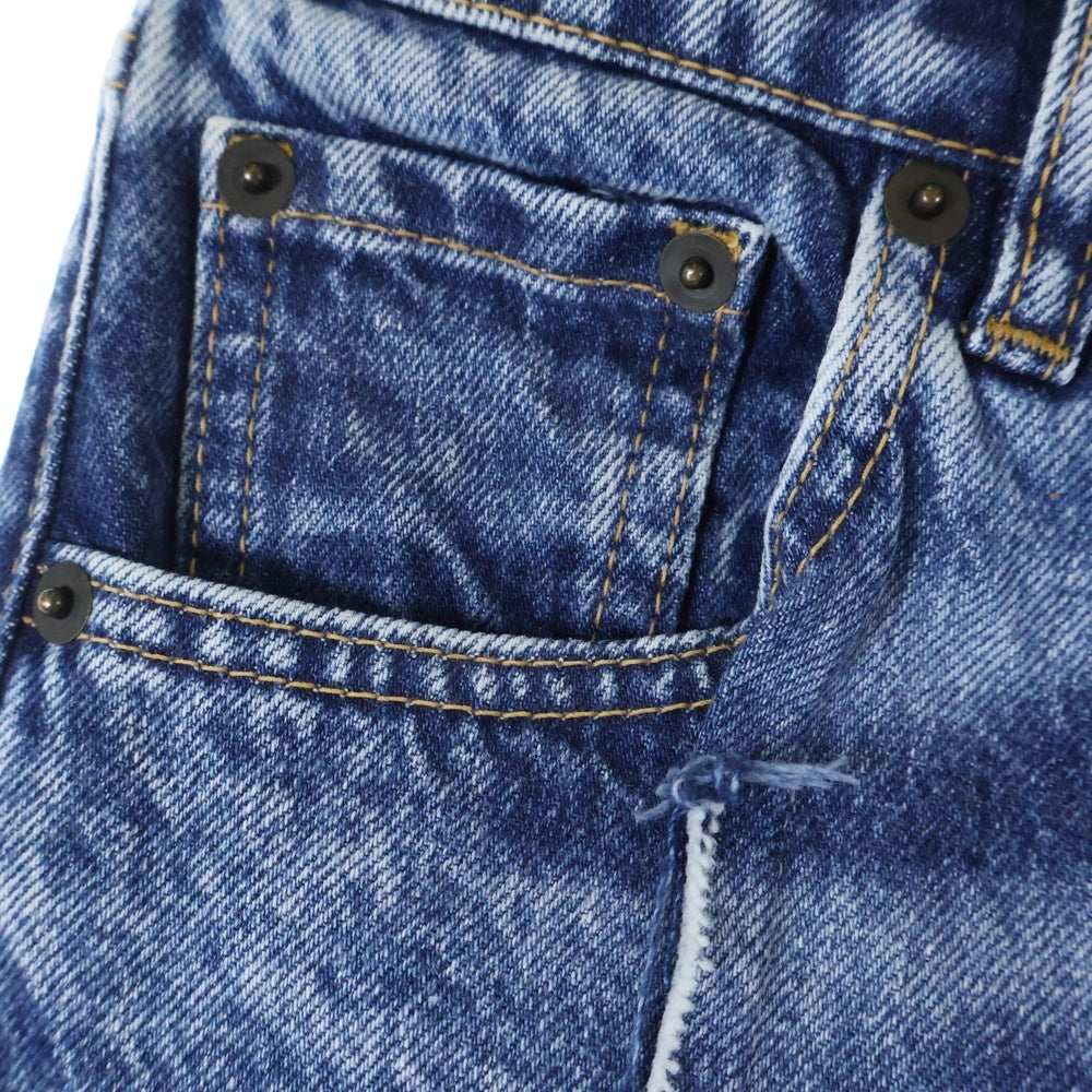 Maison Margiela 1(メゾンマルジェラ) 21SS 再構築 ボタンフライ ダメージ加工ストレートデニムパンツ インディゴ レディース S51LA0139