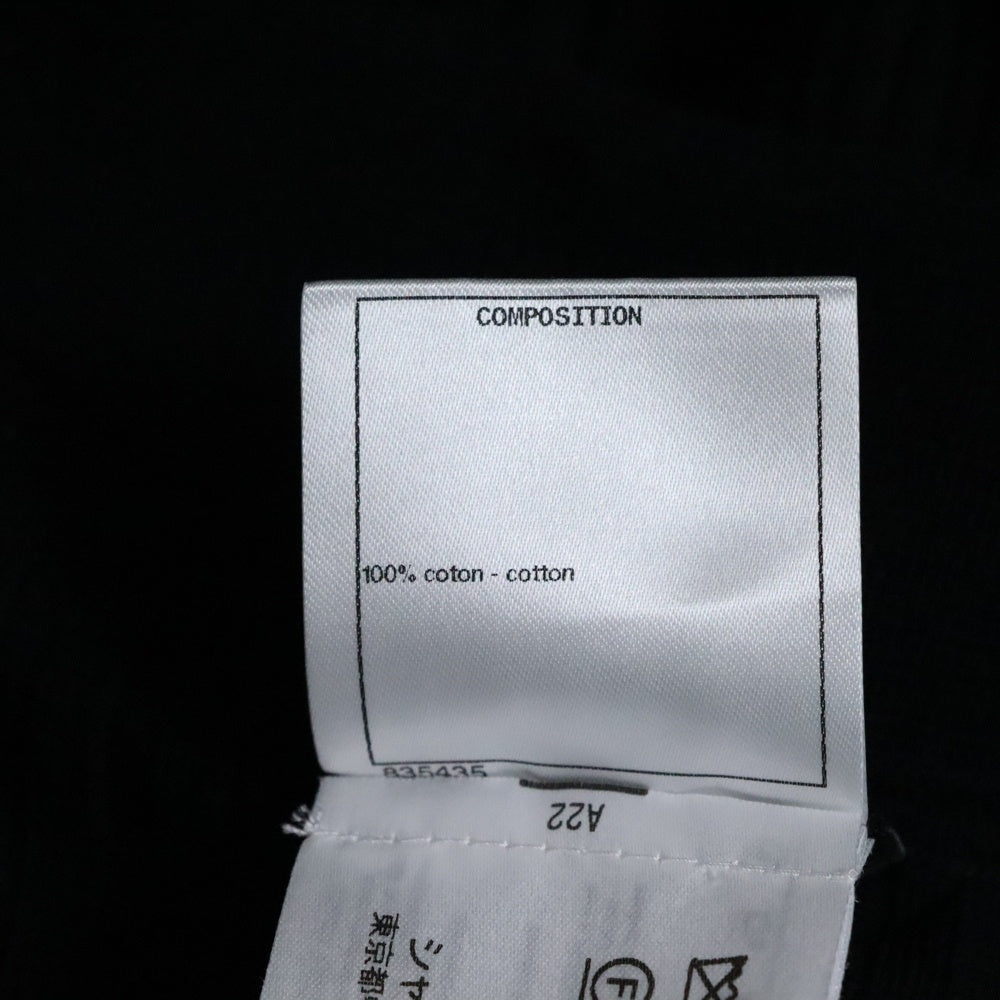 CHANEL(シャネル) ココマークボタン ボーダー柄 コットンリブニット 半袖ポロシャツ ブラック レディース P60647K46420
