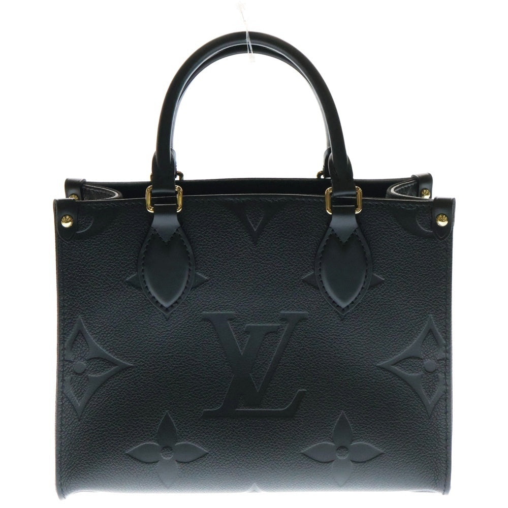 LOUIS VUITTON(ルイヴィトン) オンザゴーPM モノグラムアンプラント ノワール レザー 2WAY ハンド ショルダーバッグ ゴールド金具 ブラック M45653