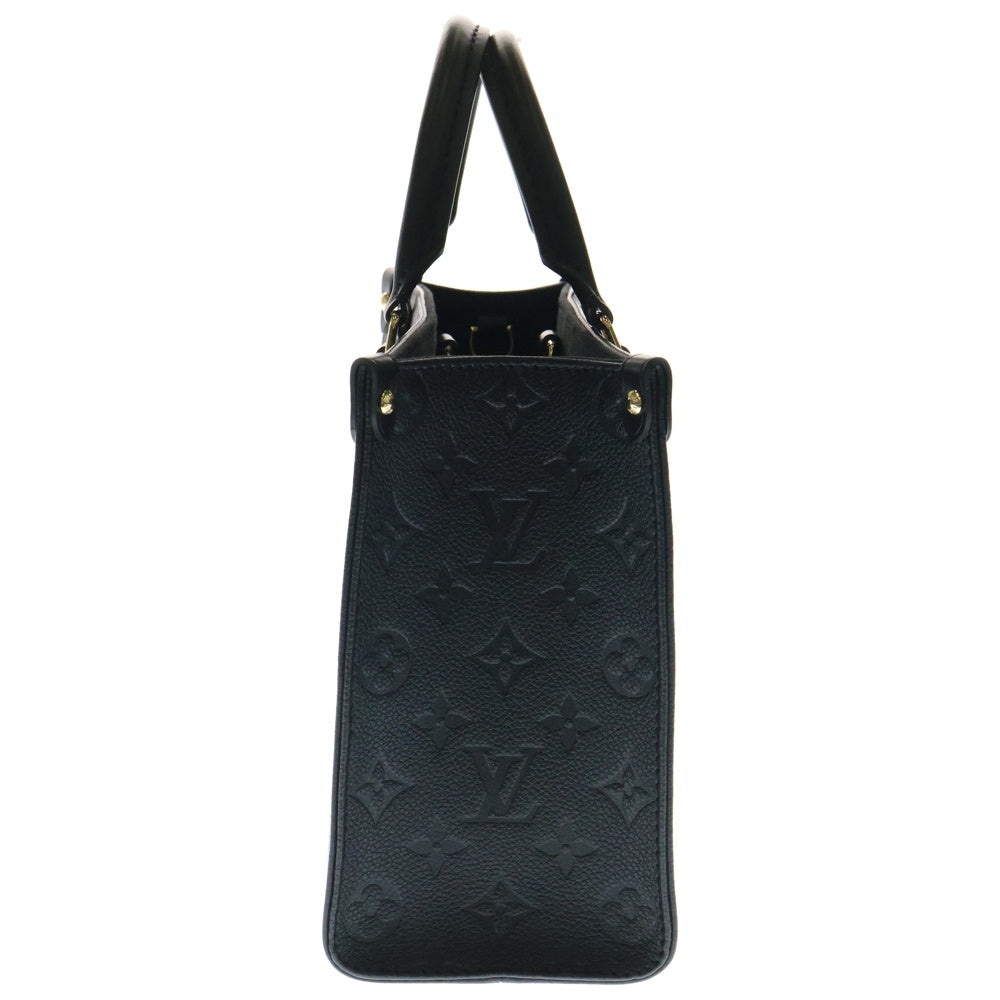 LOUIS VUITTON(ルイヴィトン) オンザゴーPM モノグラムアンプラント ノワール レザー 2WAY ハンド ショルダーバッグ ゴールド金具 ブラック M45653