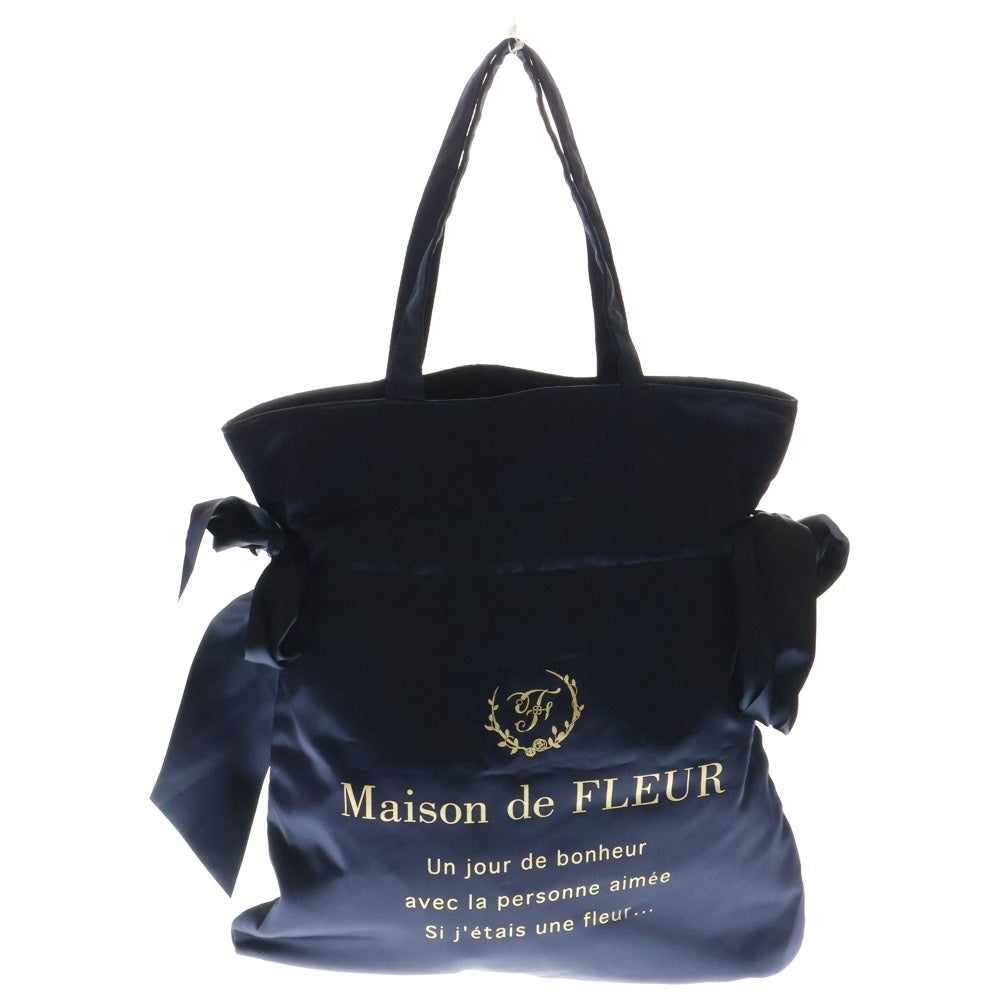 Maison de FLEUR(メゾンドフルール) ロゴナイロンバッグ ネイビー