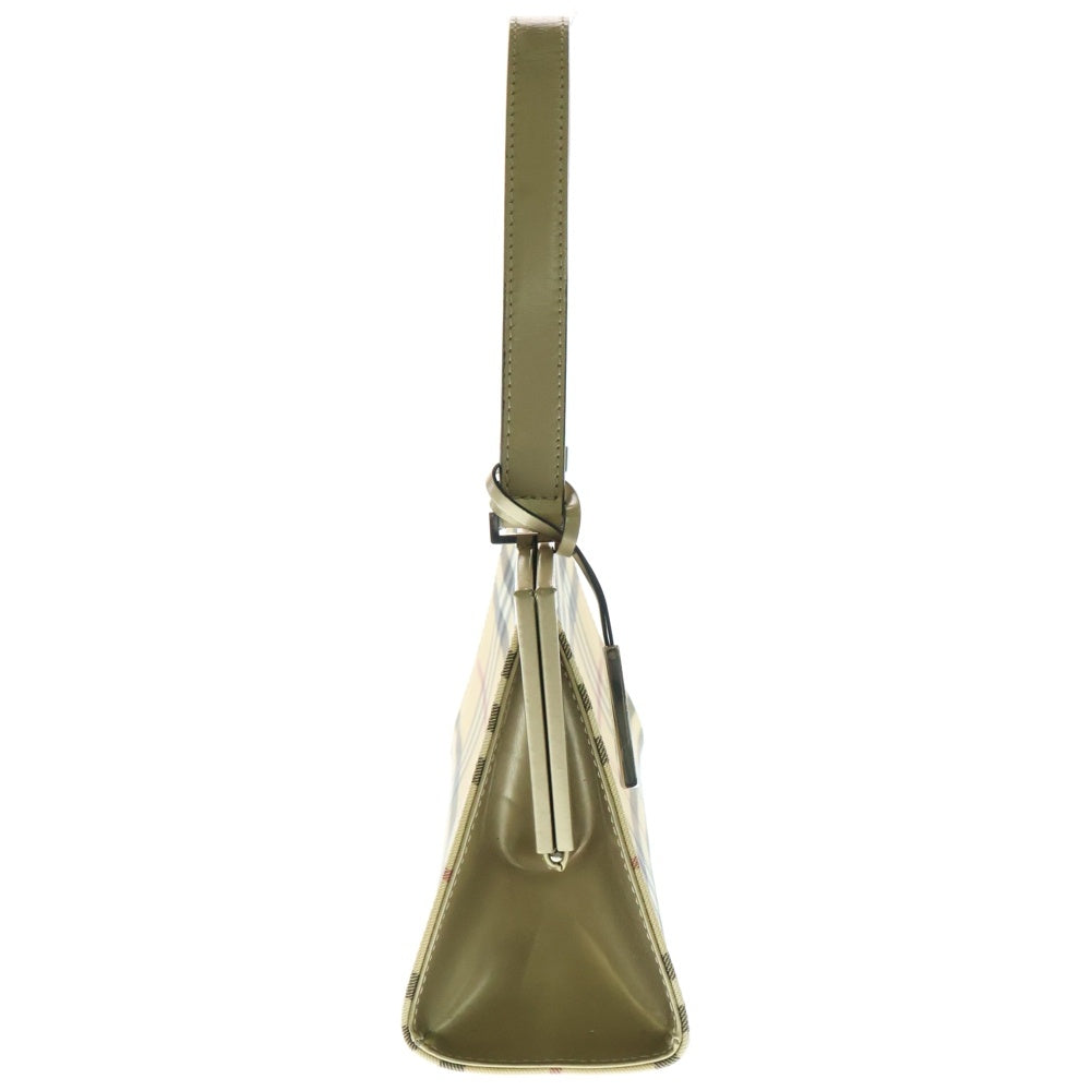 BURBERRY(バーバリー) ノバチェック ハンドバッグ ミニバッグ シルバー金具 ベージュ系 PVC