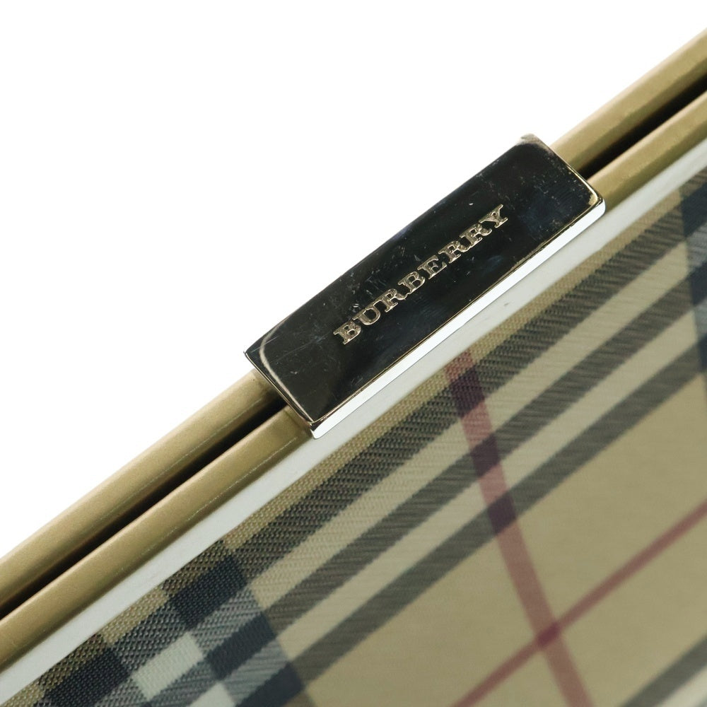 BURBERRY(バーバリー) ノバチェック ハンドバッグ ミニバッグ シルバー金具 ベージュ系 PVC