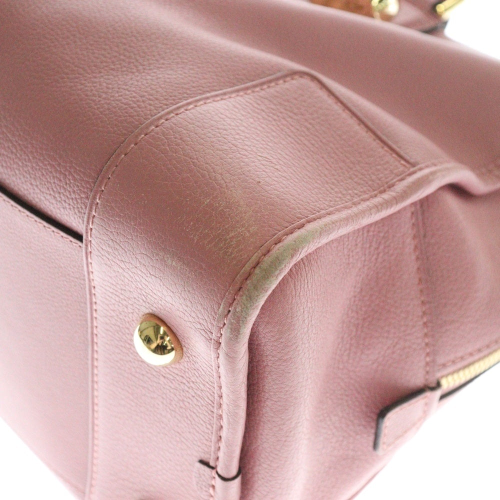 LOEWE(ロエベ) アマソナ36 リミテッドエディション アナグラム ハンドバッグ ボストンバッグ ゴールド金具 ピンク レザー