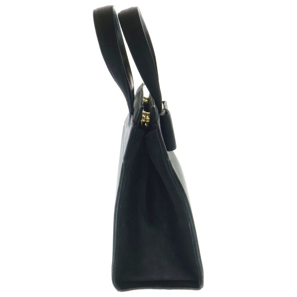 Salvatore Ferragamo(サルヴァトーレ フェラガモ) ヴァラ 2WAYハンドバッグ ショルダーバッグ ブラック ゴールド金具 スエード