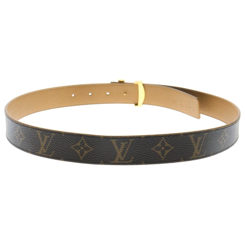 LOUIS VUITTON(ルイヴィトン) モノグラム サンチュールイニシアル リバーシブル ベルト ブラウン ゴールド金具 #32/80 M0363