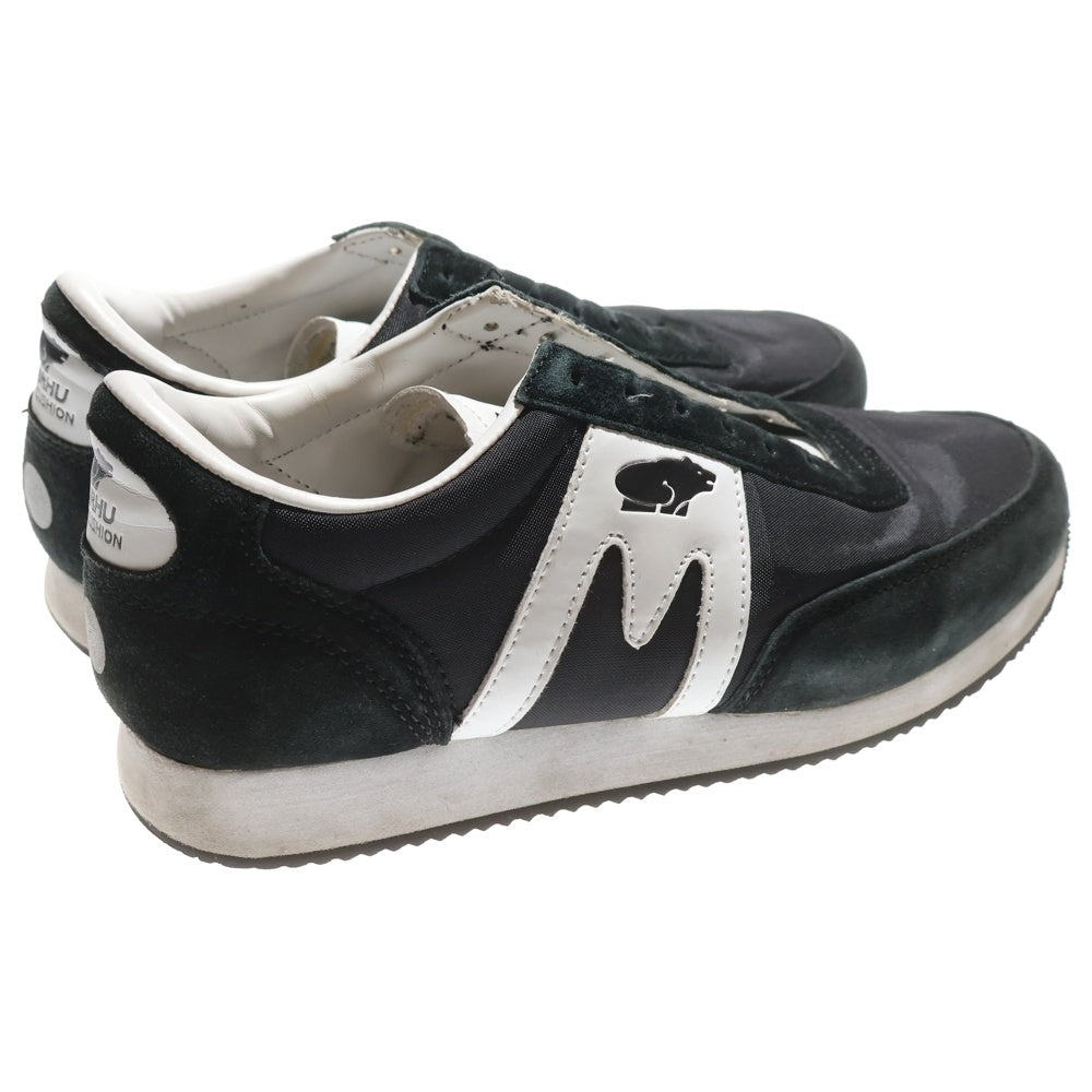 NO BRAND(ノーブランド) ALBATROSS アルバトロス レザー/スエード切替 ナイロンローカットスニーカー ブラック/ホワイト F802519